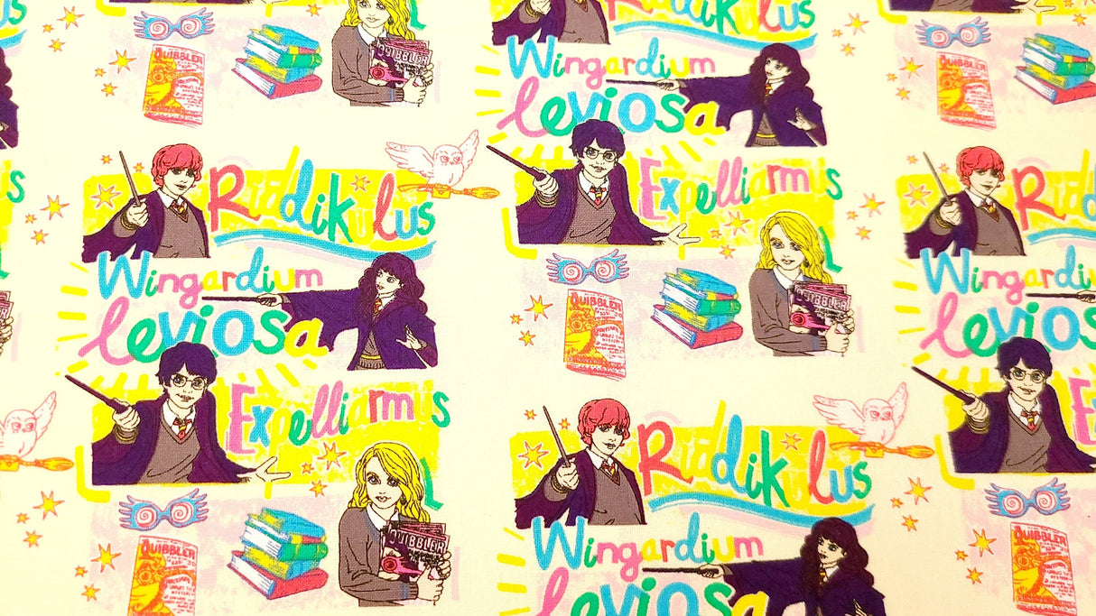 Quilting Cotton Harry Potter Magic Words Toss 100% Cotton