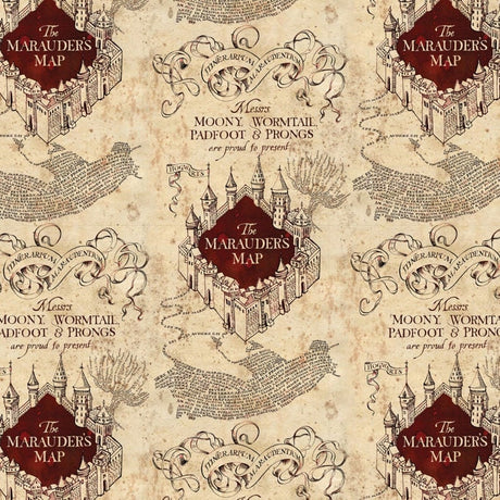 Knit Fabric Harry Potter Marauder's Map 58" Wide