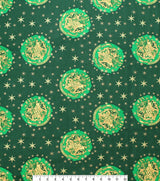 Quilting Cotton Harry Potter Metallic Crest Happy Christmas