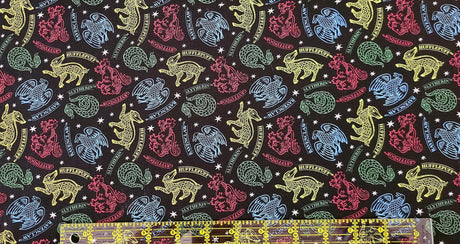 Quilting Cotton Harry Potter Mystical Houses 100% Cotton