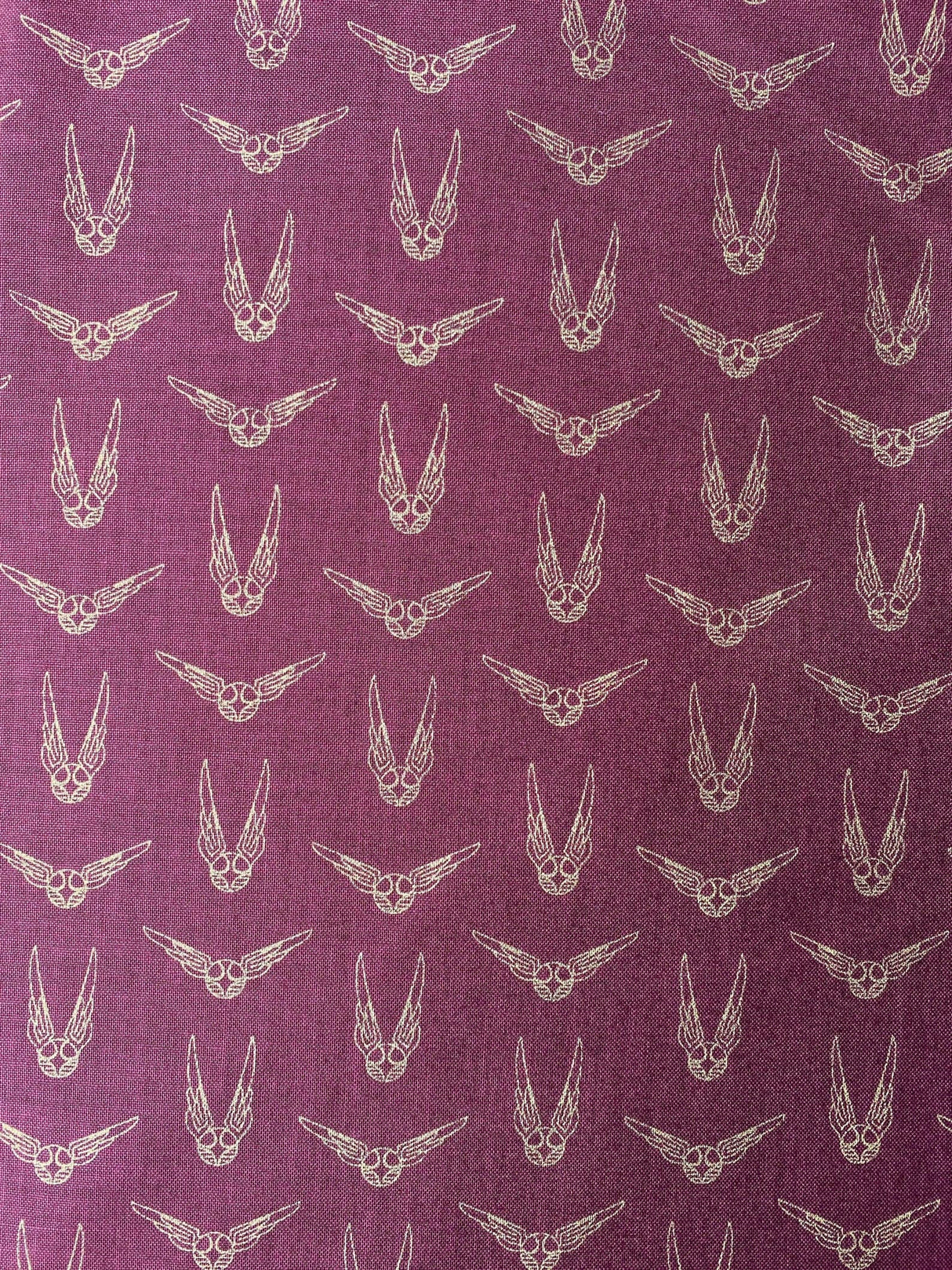 Quilting Cotton Harry Potter Quidditch Snitches Metallic Camelot