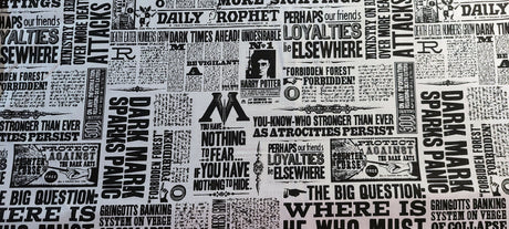 Quilting Cotton Harry Potter The Daily Prophet 100% Cotton