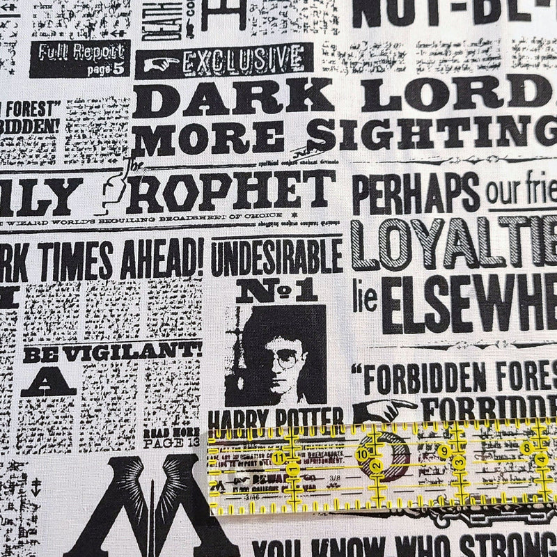 Quilting Cotton Harry Potter The Daily Prophet 100% Cotton