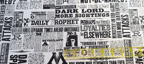 Quilting Cotton Harry Potter The Daily Prophet 100% Cotton