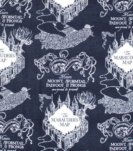 Flannel Fabric Harry Potter Blue Marauder's Map
