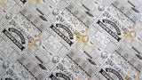 Quilting Cotton Harry Potter Quidditch at Hogwarts Newspaper Brown