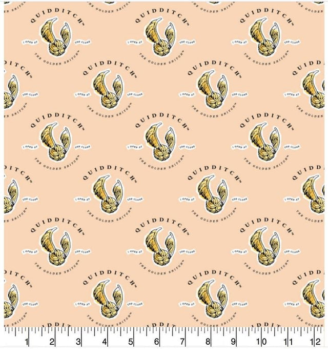 Quilting Cotton Harry Potter Watercolor Quidditch Pink