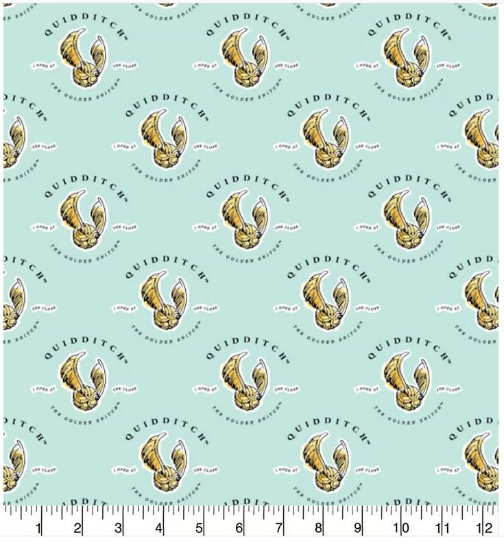 Quilting Cotton Harry Potter Watercolor Quidditch Blue