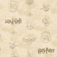 Quilting Cotton Harry Potter Symbols Cream 100% Cotton