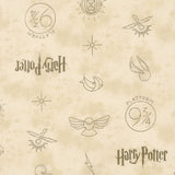 Quilting Cotton Harry Potter Symbols Cream 100% Cotton