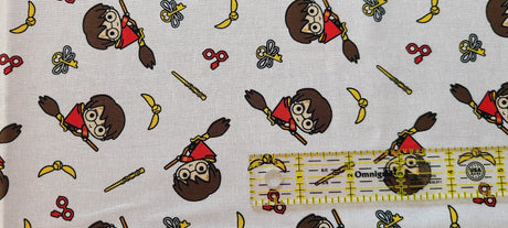 Quilting Cotton Harry Potter White Quidditch