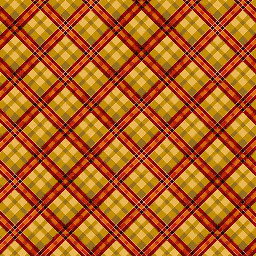 Quilting Cotton Harvest Plaid Metallic Timeless Treasures Thankful