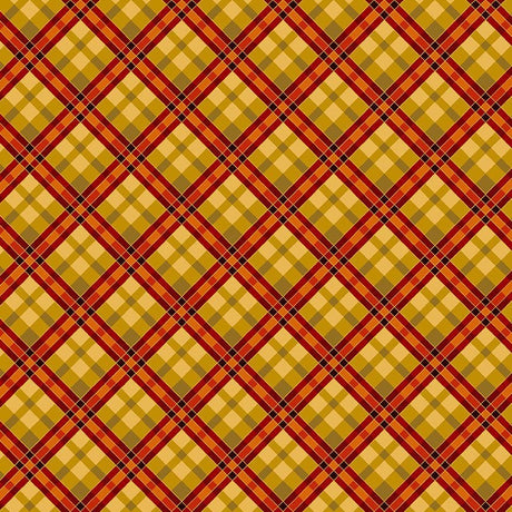 Quilting Cotton Harvest Plaid Metallic Timeless Treasures Thankful
