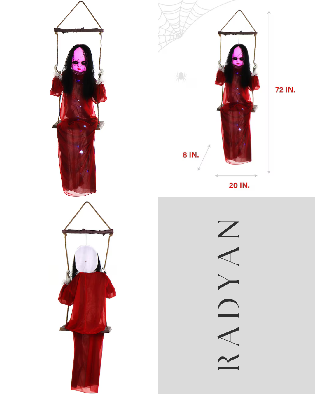 Haunted Hill Farm 6-ft Hanging Moaning Lighted Zombie Animatronic Halloween Decoration