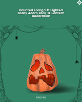 Haunted Living 1-ft Lighted Scary Acorn Jack-O-Lantern Decoration