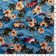 Printed Spandex Fabric Hawaiian Hot Rods