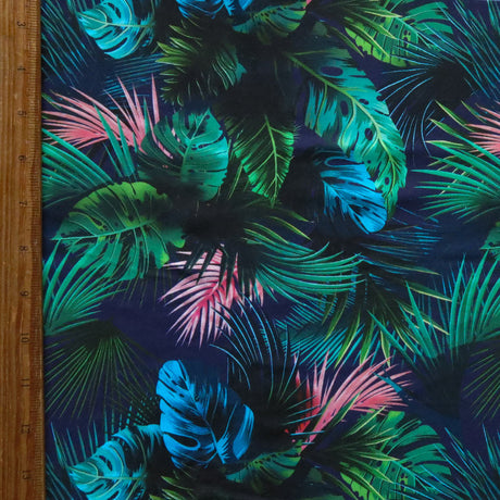 Swim Knit Nylon Spandex Hawaiian Nights Floral Print 4-Way Stretch UPF 50+