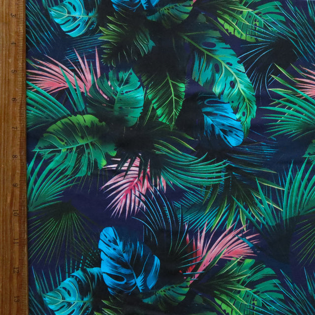 Swim Knit Nylon Spandex Hawaiian Nights Floral Print 4-Way Stretch UPF 50+