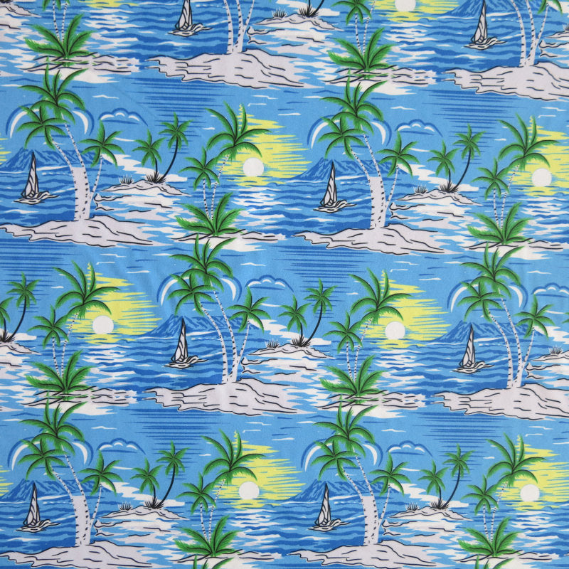 Boardshort Fabric Hawaiian Sunrise Flow Stretch Woven UPF 50+