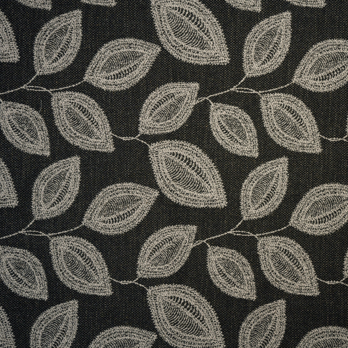 Charcoal Botanical Upholstery Fabric by the Yard