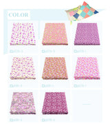 100% Cotton Fabric Pink Purple Pattern Floral Plain Printed Patchwork Cloth DIY Handmade Sewing fabrics in The Meter Needlework