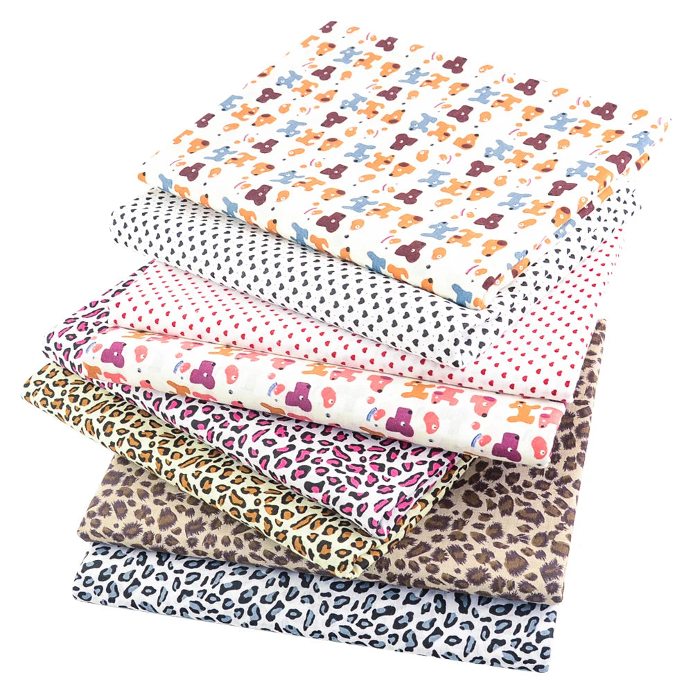 Teramila 8PCS Pack Square Multicolor Printed Cotton Fabric For Sewing Quilt Cloth Needlework Plaid Handicraft Material Patchwork