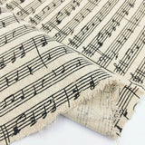1PC Classic Black Musical Note Music Staff Printed Cotton Linen Fabric Sewing For DIY Craft Clothing Tablecloth Cushion Material