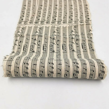 Piano Music Score Printed Fabric Sheet Retro Linen Cotton DIY Handmade Craft Sewing Cushion Tablecloths Decor Material
