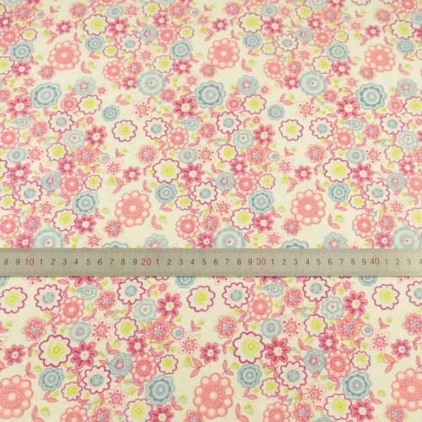 100% Cotton Fabric Pink Purple Pattern Floral Plain Printed Patchwork Cloth DIY Handmade Sewing fabrics in The Meter Needlework