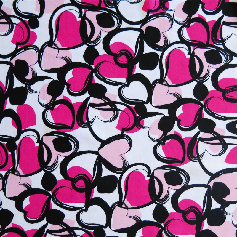 Swim Knit Nylon Spandex Sweet Hearts Pink Colorway