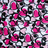 Swim Knit Nylon Spandex Sweet Hearts Pink Colorway