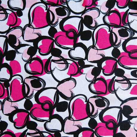 Swim Knit Nylon Spandex Sweet Hearts Pink Colorway