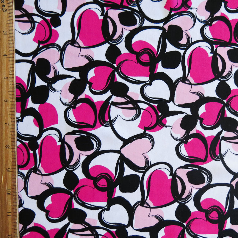 Swim Knit Nylon Spandex Sweet Hearts Pink Colorway