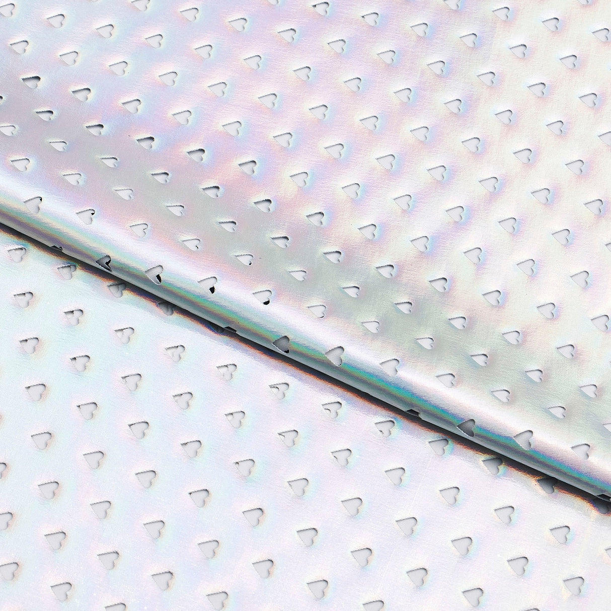 Foil Spandex Hearts Wide Open Fabric