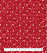 Quilting Cotton Hearts N Scrolls Red Glitter Valentine’s Day
