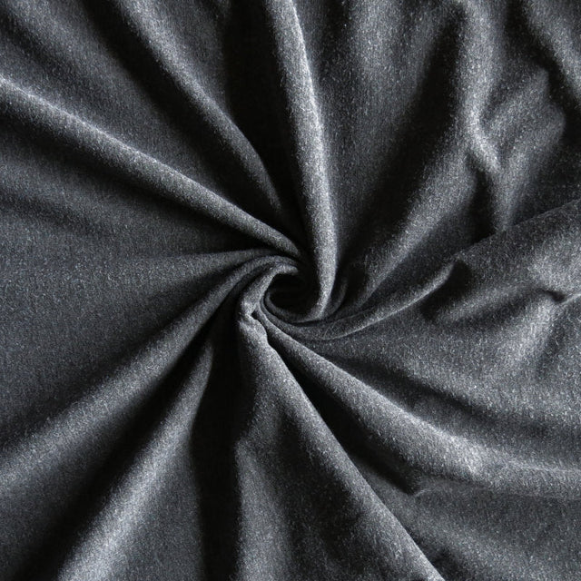 Cotton Lycra Jersey Knit Fabric Heathered Charcoal