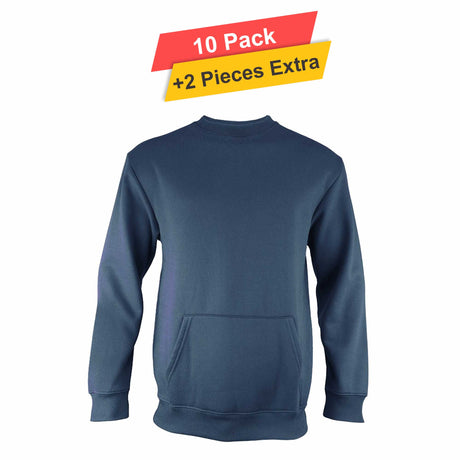 Fleece Pullover Sweatshirt - 10 Pack - 7.62oz/yd2  - 100% Polyester