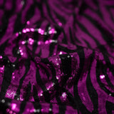 Zebra Glitz Polyester Spandex Sequin Fabric - Zebra Pattern, 56" Width (1 Yard)