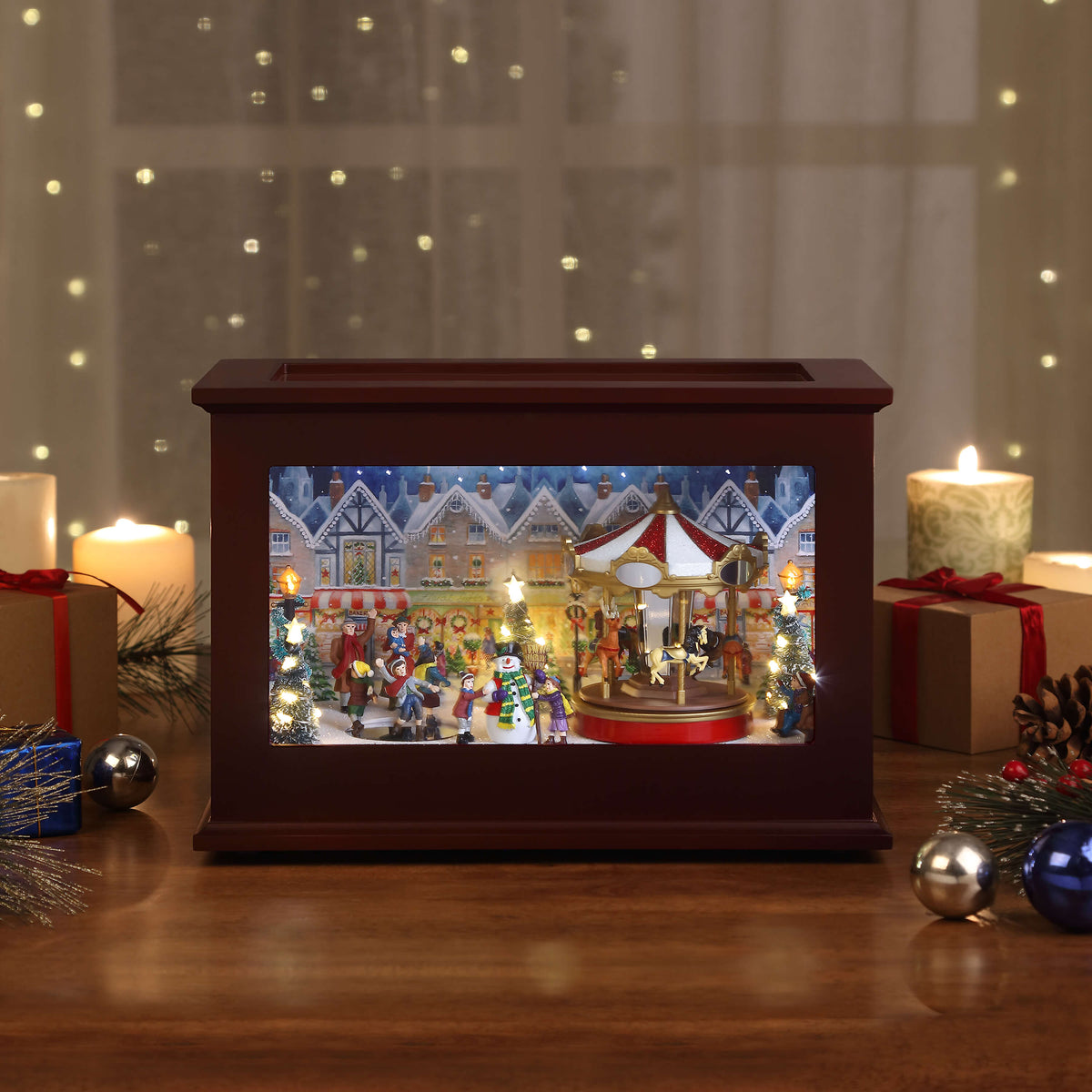 13" Mr. Christmas Animated Heirloom Christmas Music Box