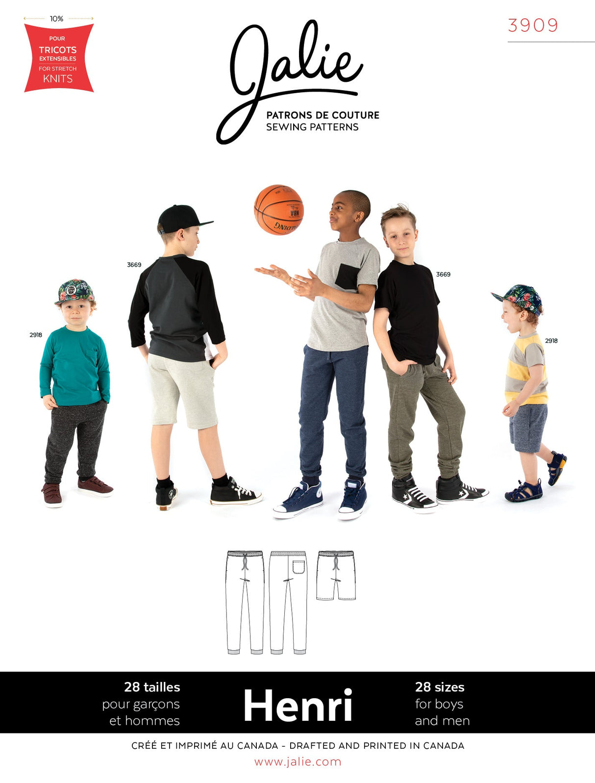 Sewing Pattern Henri Joggers and Shorts by Jalie