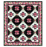 Quilting Cotton Blush Collection Leaf Toss Black Green 100% Cotton Northcott