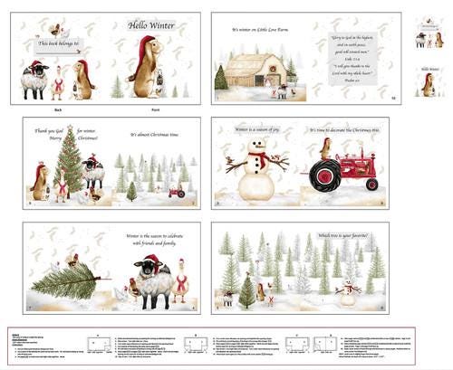 Fabric Panel Little Readers 5 Hello Winter Henry Glass