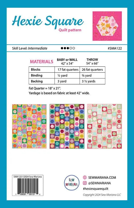 Quilt Pattern by Sew Mariana Hexie Square