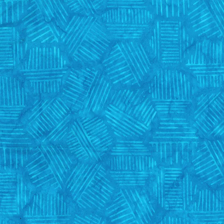 Cotton Hexies Caribbean Blue Fabric by the Yard