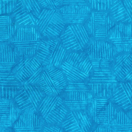 Cotton Hexies Caribbean Blue Fabric by the Yard
