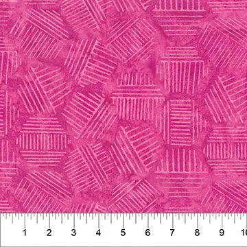 Cotton Hexies Magenta Fabric 44/45"