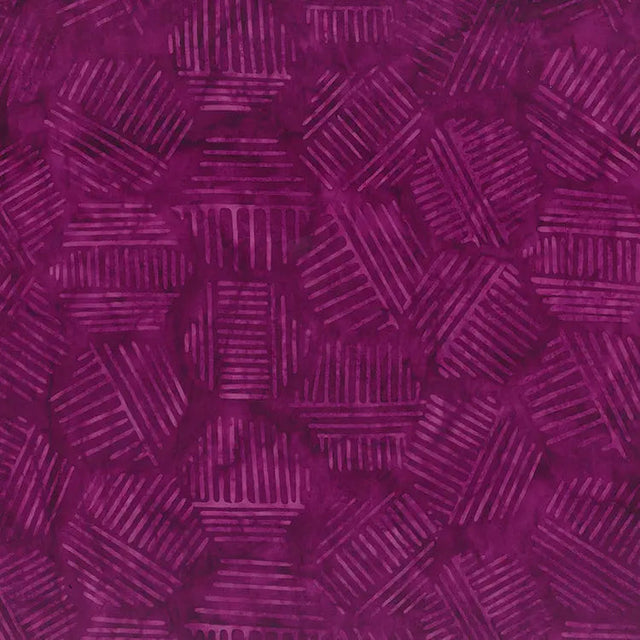 Cotton Fabric Hexies Purple Pansy 44/45" Width