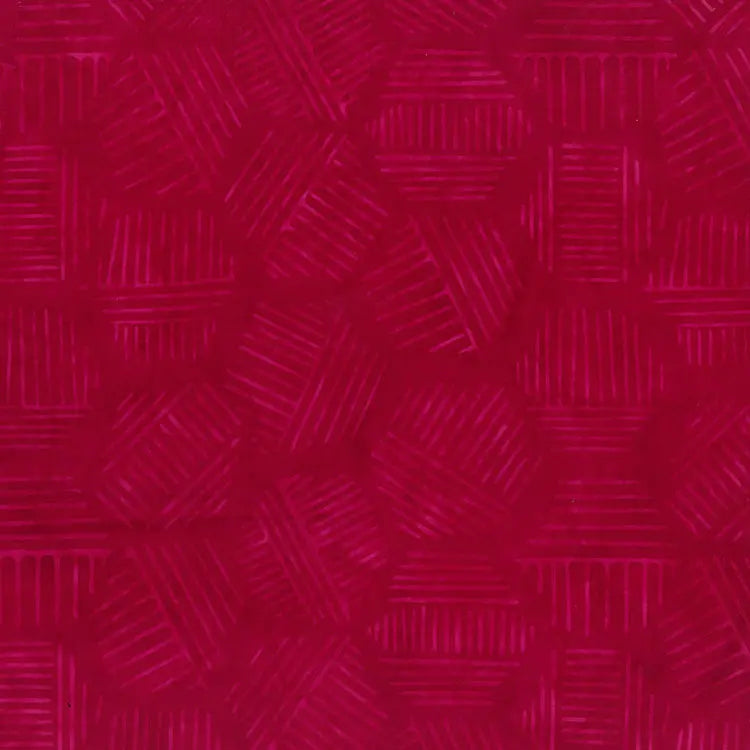Cotton Fabric Hexies Red Raspberry 44/45"