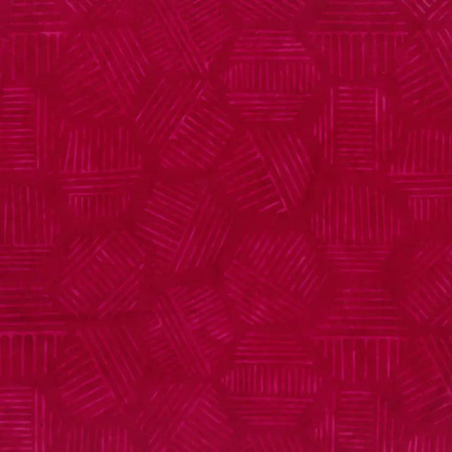Cotton Fabric Hexies Red Raspberry 44/45"