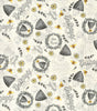 Quilting Cotton Bee Hives and Sunflowers White 100% Cotton Fabric
